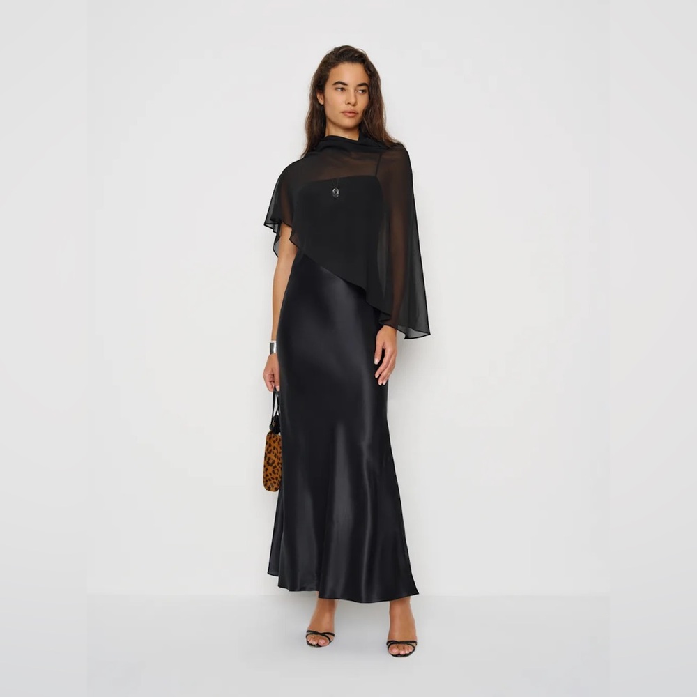 Reformation Lilibeth Silk Dress Black - Size M